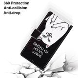 Peňaženkové kožené puzdro na Samsung Galaxy A11 / M11 - Middle Finger White Cat