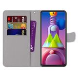 Peňaženkové kožené puzdro na Samsung Galaxy M51 - Pink Green Needles