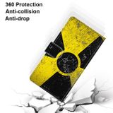 Peňaženkové kožené puzdro DRAWING na Samsung Galaxy S21 Plus 5G - Yellow and Black Signs