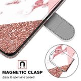Peňaženkové kožené puzdro DRAWING na Samsung Galaxy S21 Plus 5G - Stitching Pink Stone Pattern