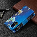 Peňaženkové kožené puzdro na Samsung Galaxy A52 5G / A52s 5G - Gold Butterfly