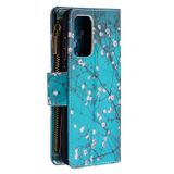 Peňaženkové kožené puzdro na Samsung Galaxy A72 5G - Plum Blossom