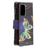 Peňaženkové kožené puzdro na Samsung Galaxy A72 5G - Big Butterfly