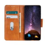 Peňaženkové kožené puzdro na Samsung Galaxy A02s - Hnedá