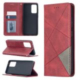 Peňaženkové kožené puzdro PRISMATIC na Samsung Galaxy A52 5G / A52s 5G - Červená