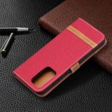 Peňaženkové Denim puzdro na Samsung Galaxy A52 5G / A52s 5G - Červená