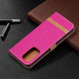 Peňaženkové Denim puzdro na Samsung Galaxy A52 5G / A52s 5G - Ružovočervená