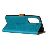 Peňaženkové kožené puzdro FLORAL na Oppo Reno 5 5G - Modrá