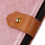 Peňaženkové kožené puzdro FLORAL na Oppo Reno 5 5G - Ružová