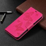 Peňaženkové kožené puzdro BUTTERFLIES na Samsung Galaxy A32 5G - Ružová