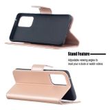 Peňaženkové kožené puzdro BUTTERFLIES na Samsung Galaxy  A52 5G / A52s 5G - Ružovozlatá