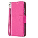 Peňaženkové kožené puzdro LITCHI na Samsung Galaxy  A52 5G / A52s 5G - Ružovočervená