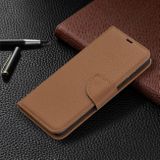 Peňaženkové kožené puzdro LITCHI na Samsung Galaxy  A52 5G / A52s 5G - Hnedá