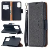 Peňaženkové kožené puzdro LITCHI na Samsung Galaxy  A52 5G / A52s 5G - Čierna
