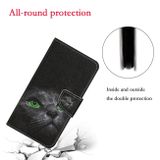 Peňaženkové kožené puzdro na Samsung Galaxy A02s - Black Cat