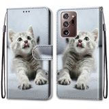 Peňaženkové kožené puzdro na Samsung Galaxy Note 20 Ultra - Small Gray Cat