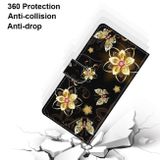Peňaženkové kožené puzdro DRAWING na Xiaomi Redmi Note 9 - Gold Diamond Butterfly