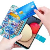 Peňaženkové kožené puzdro na Samsung Galaxy A02s - Mramor/modrá