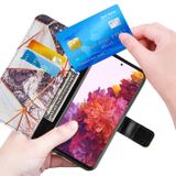 Peňaženkové kožené MARBLE puzdro na Samsung Galaxy S21 Ultra 5G - Čiernobiela
