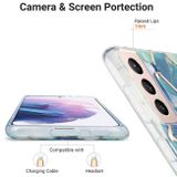 Gumený 3D kryt MARBLE na Samsung Galaxy S21 Plus 5G - Modrozelená