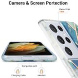 Gumený 3D kryt Marble na Samsung Galaxy S21 Ultra 5G - Modrozelená