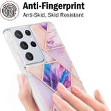 Gumený 3D kryt Marble na Samsung Galaxy S21 Ultra 5G - Slabofialová