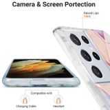 Gumený 3D kryt Marble na Samsung Galaxy S21 Ultra 5G - Slabofialová