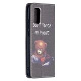 Peňaženkové kožené puzdro na Samsung Galaxy A02s - Bear