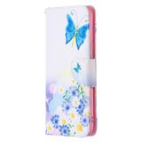 Peňaženkové kožené puzdro na Samsung Galaxy A02s - Flower and Butterfly