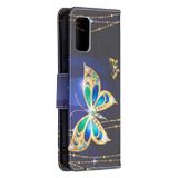 Peňaženkové kožené puzdro na Samsung Galaxy A02s - Golden Butterfly