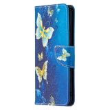 Peňaženkové kožené puzdro na Samsung Galaxy A02s - Blue Butterfly