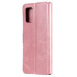 Peňaženkové kožené puzdro na Samsung Galaxy A02s - Ružovozlatá