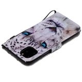 Peňaženkové púzdro Coloured Drawing Pattern na iPhone 11 pro -White Leopard
