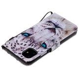 Peňaženkové púzdro 3D Visual Painting Horizontal Flip na iPhone 11-White Leopard
