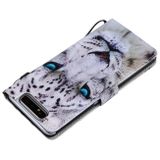Peňaženkové kožené puzdro na Samsung Galaxy A80 - White Leopard
