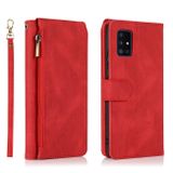 Peňaženkové kožené puzdro ZIPPER na Samsung Galaxy A51 5G - Červená