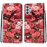 Peňaženkové kožené puzdro na Samsung Galaxy A32 5G – Pink Rose Garden