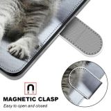 Peňaženkové kožené puzdro na Samsung Galaxy A52 5G / A52s 5G - Small Gray Cat