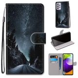 Peňaženkové kožené puzdro na Samsung Galaxy A52 5G / A52s 5G - Mountain Road Starry Sky