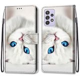 Peňaženkové kožené puzdro na Samsung Galaxy A52 5G / A52s 5G - White Kitten