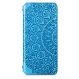 Peňaženkové kožené MANDALA puzdro na Samsung Galaxy S21 Ultra 5G - Modrá