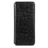 Peňaženkové kožené MANDALA puzdro na Samsung Galaxy S21 Ultra 5G - Čierna