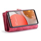 Peňaženkové kožené puzdro na Samsung Galaxy A72 5G - Červená