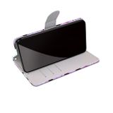 Peňaženkové kožené puzdro DRAWING na Xiaomi Redmi Note 9T - Chrysanthemum Pink White Purple
