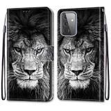 Peňaženkové kožené puzdro na Samsung Galaxy A72 5G - Black White Lion Head