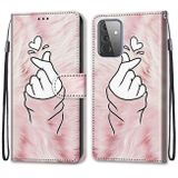 Peňaženkové kožené puzdro na Samsung Galaxy A72 5G - Pink Hands Heart