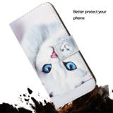 Peňaženkové púzdro Coloured Drawing Pattern na iPhone 11 pro -White Cat