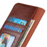 Peňaženkové kožené puzdro Nappa Texture na Moto G10/G20/G30 - Hnedá
