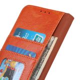 Peňaženkové kožené puzdro Nappa Texture na Moto G10/G20/G30 - Oranžová