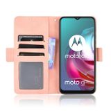 Peňaženkové kožené puzdro Skin Feel Calf na Moto G10/G20/G30 - Ružová